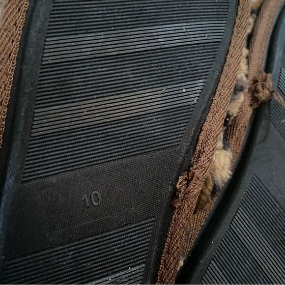 Steve Madden Faux Fur Leopard Criss Cross Slipper Slides - Picture 5 of 7